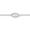 Thumbnail Image 1 of Eye Anklet 1/10 ct tw Diamonds Sterling Silver 9&quot;