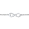 Infinity Anklet 1/20 ct tw Diamonds Sterling Silver 9"