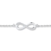 Thumbnail Image 1 of Infinity Anklet 1/20 ct tw Diamonds Sterling Silver 9&quot;