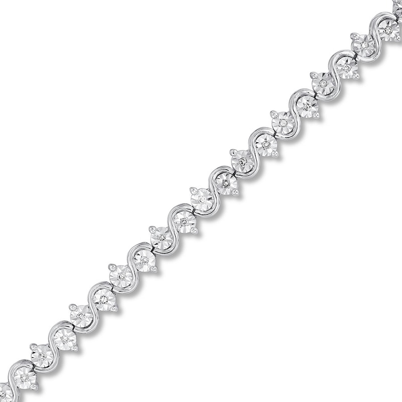 Main Image 2 of Diamond Bracelet 1/4 ct tw Round-cut Sterling Silver