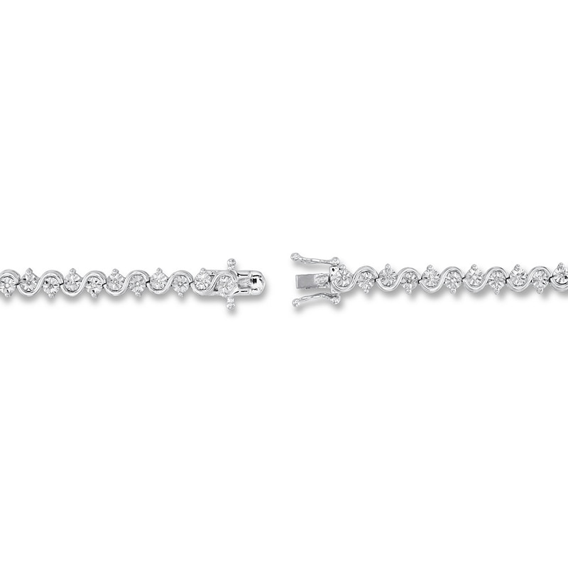 Main Image 3 of Diamond Bracelet 1/4 ct tw Round-cut Sterling Silver