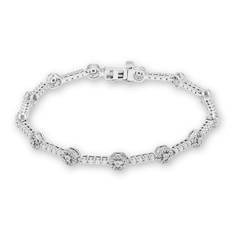 Main Image 1 of Diamond Bracelet 1/5 ct tw Round-cut Sterling Silver