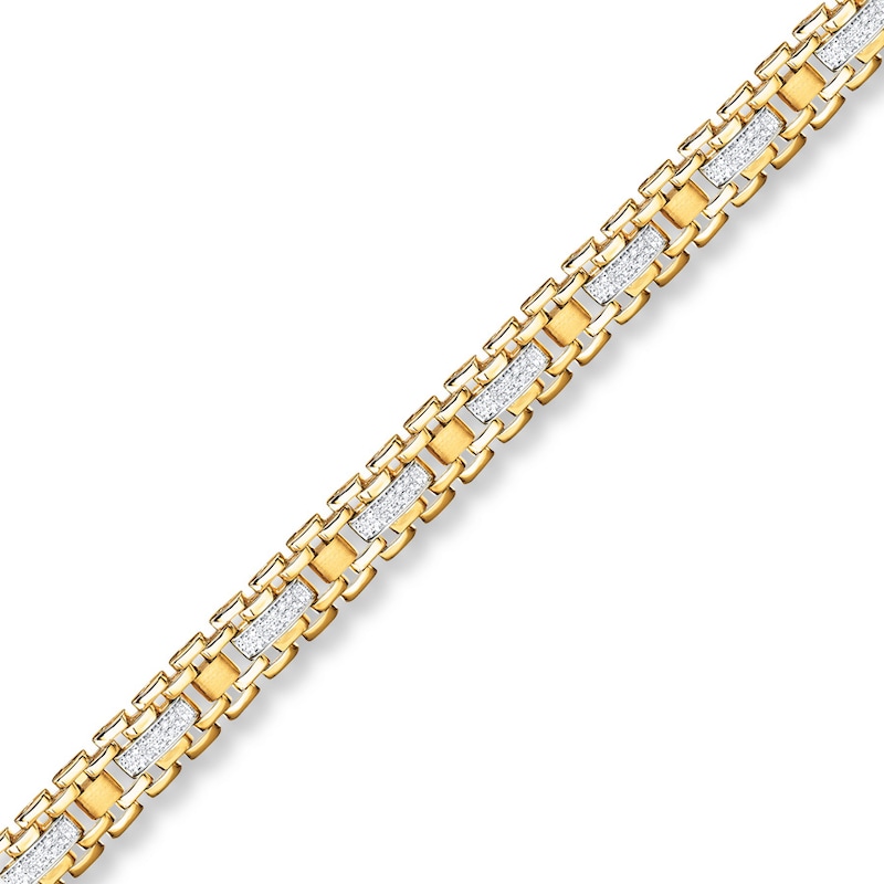 Men's Bracelet 3/4 ct tw Diamonds 10K Yellow Gold 8.25"