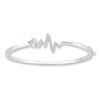 Thumbnail Image 1 of Heartbeat Bangle Bracelet 1/10 ct tw Diamonds Sterling Silver & 10K Rose Gold