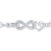 Thumbnail Image 3 of Infinity & Heart Bracelet 1/10 ct tw Diamonds Sterling Silver 7.5&quot;