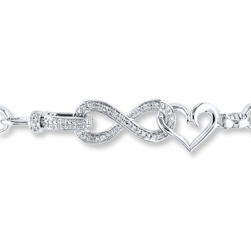 0.11 CT. T.W. Diamond Running Unicorn Bracelet in Sterling Silver