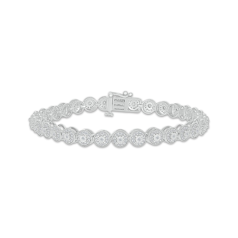 Main Image 1 of Diamond Bracelet 1 ct tw Round-cut 10K White Gold 7.25&quot;