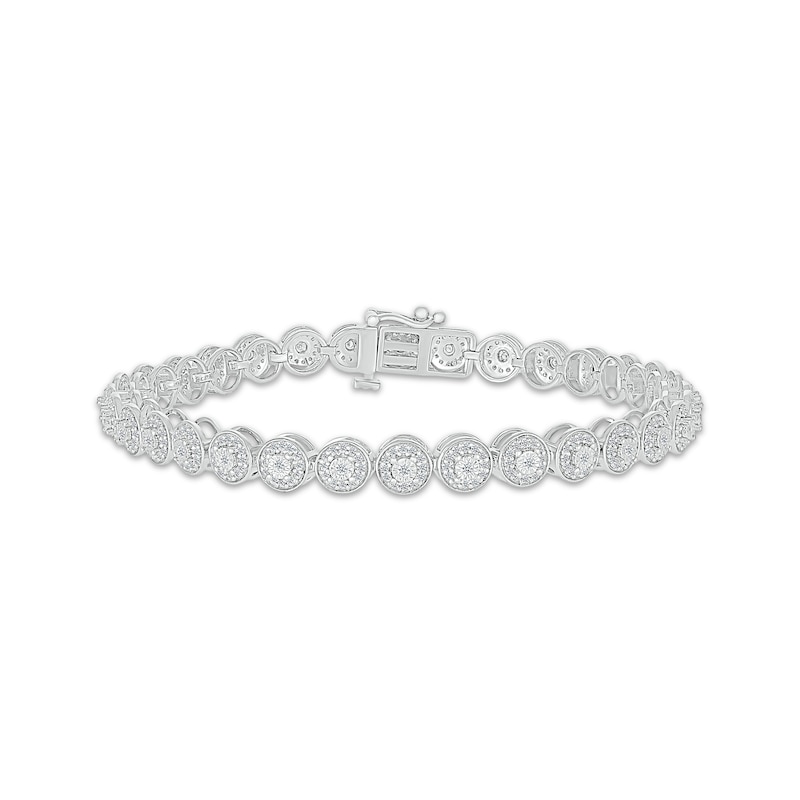 Diamond Bracelet 1 ct tw Round-cut 10K White Gold 7.25"