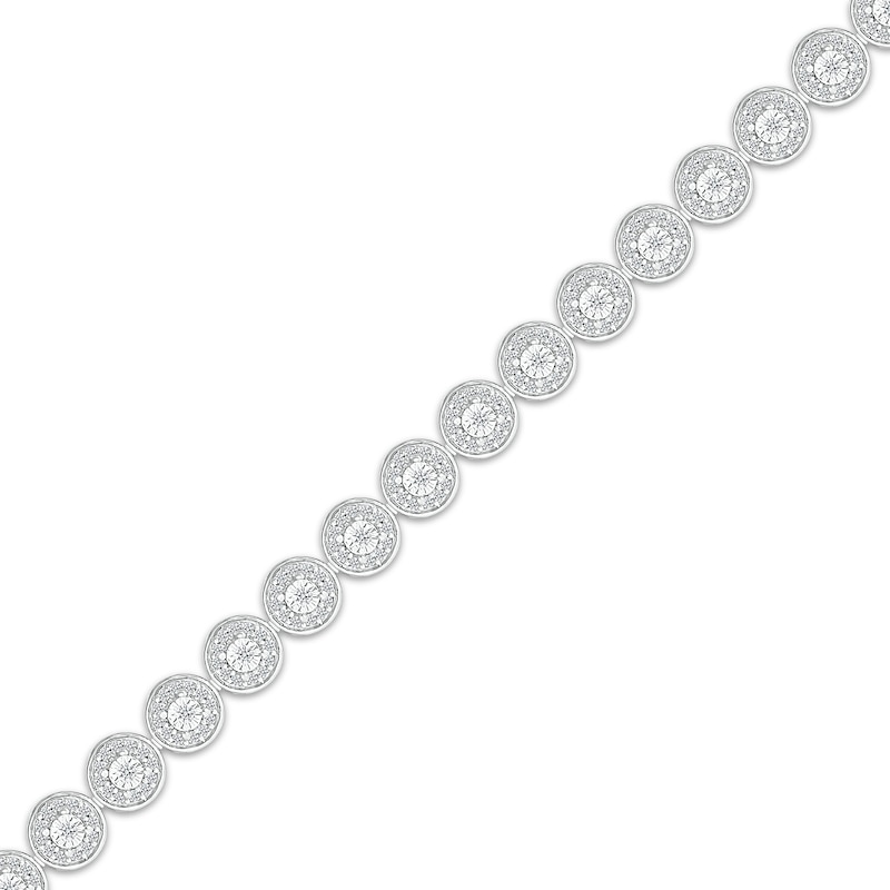 Main Image 2 of Diamond Bracelet 1 ct tw Round-cut 10K White Gold 7.25&quot;