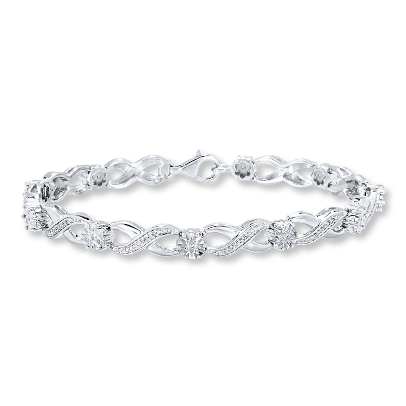 Diamond Bracelet 1/4 carat tw Sterling Silver 7.25"