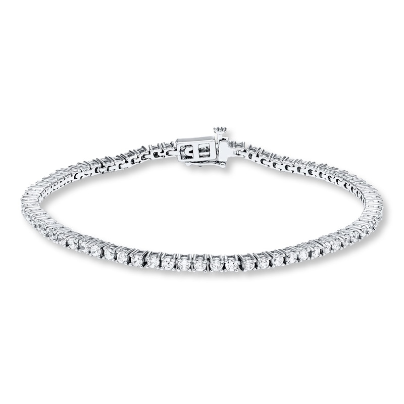Diamond Tennis Bracelet 3 ct tw Round-cut 14K White Gold
