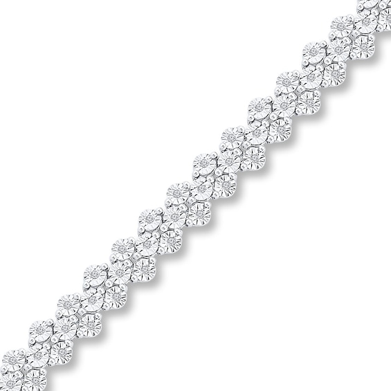 Diamond Bracelet 1/3 ct tw Round-cut Sterling Silver 7.25"