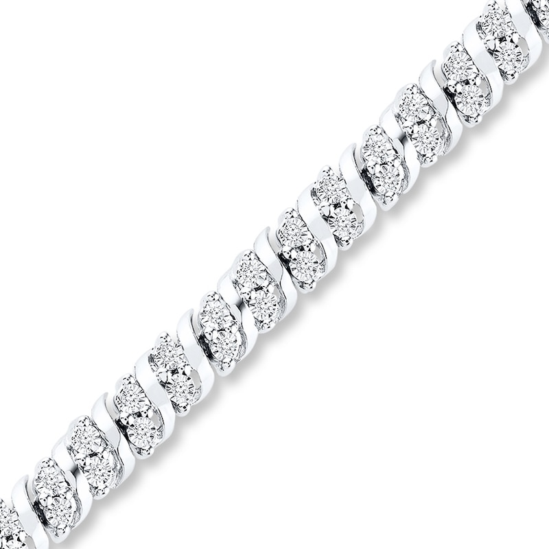 Main Image 1 of Diamond Tennis Bracelet 1/2 ct tw Round-cut Sterling Silver