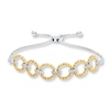 Thumbnail Image 1 of Bolo Bracelet 1/10 cttw Diamond 10K Yellow Gold/Sterling Silver