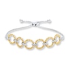 Thumbnail Image 0 of Bolo Bracelet 1/10 cttw Diamond 10K Yellow Gold/Sterling Silver