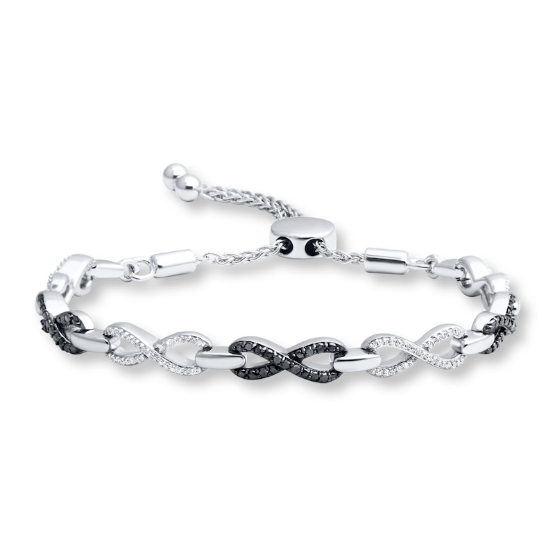 Main Image 1 of Infinity Bolo Bracelet 1/2 ct tw Diamonds Sterling Silver