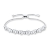 Thumbnail Image 1 of Heart Bolo Bracelet Diamond Accents Sterling Silver