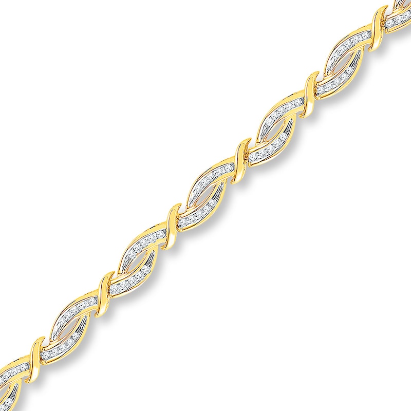 Main Image 1 of Diamond Bracelet 1/2 ct tw Round-cut 10K Yellow Gold