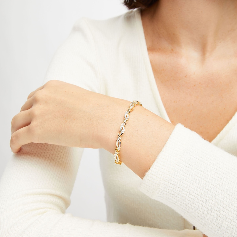 Main Image 2 of Diamond Bracelet 1/2 ct tw Round-cut 10K Yellow Gold