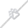 Thumbnail Image 1 of Diamond Paw Anklet 1/15 ct tw Round-cut Sterling Silver