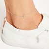 Thumbnail Image 2 of Diamond Cross Anklet 1/20 ct tw Round-cut Sterling Silver