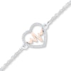 Thumbnail Image 1 of Heartbeat Anklet 1/15 ct tw Diamonds Sterling Silver & 10K Rose Gold