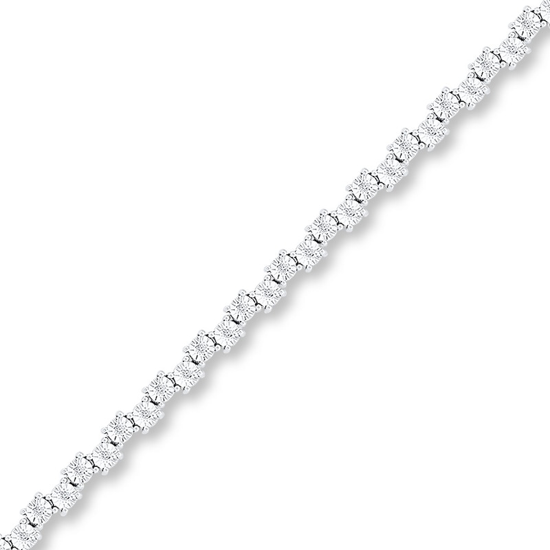 Diamond Bracelet 1/5 ct tw Round-cut Sterling Silver 7.25"