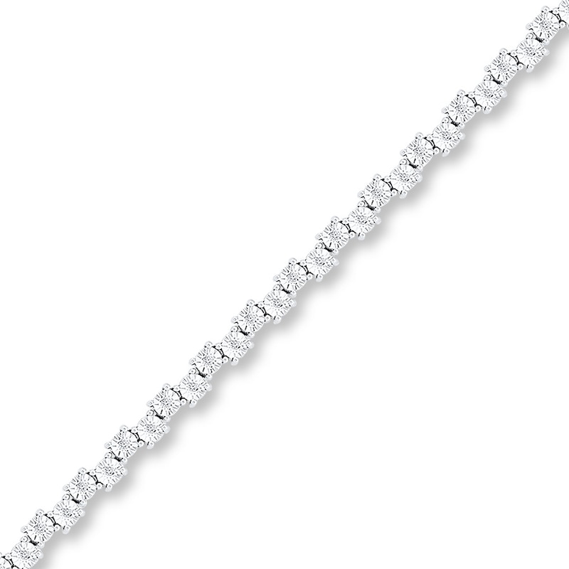 Main Image 1 of Diamond Bracelet 1/5 ct tw Round-cut Sterling Silver 7.25&quot;