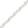 Thumbnail Image 0 of Diamond Heart Bracelet 1/10 ct tw Sterling Silver & 10K Yellow Gold 7.5"
