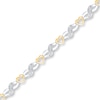 Thumbnail Image 1 of Diamond Heart Bracelet 1/10 ct tw Sterling Silver & 10K Yellow Gold 7.5&quot;