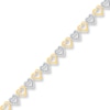 Thumbnail Image 0 of Diamond Hearts Bracelet 1/8 carat tw Sterling Silver & 10K Yellow Gold 7.5"