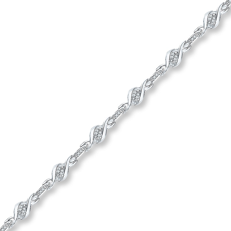 Diamond Bracelet 1/5 Carat tw Sterling Silver 7.25"
