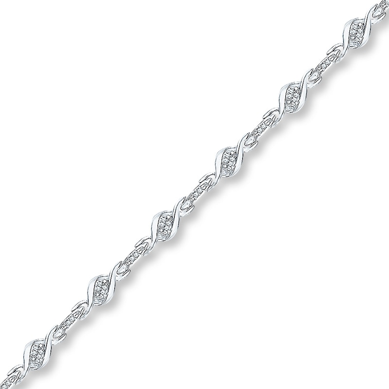 Main Image 1 of Diamond Bracelet 1/5 Carat tw Sterling Silver 7.25&quot;