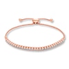 Thumbnail Image 1 of Diamond Bolo Bracelet 1/4 ct tw Round-cut 10K Rose Gold 9.5&quot;