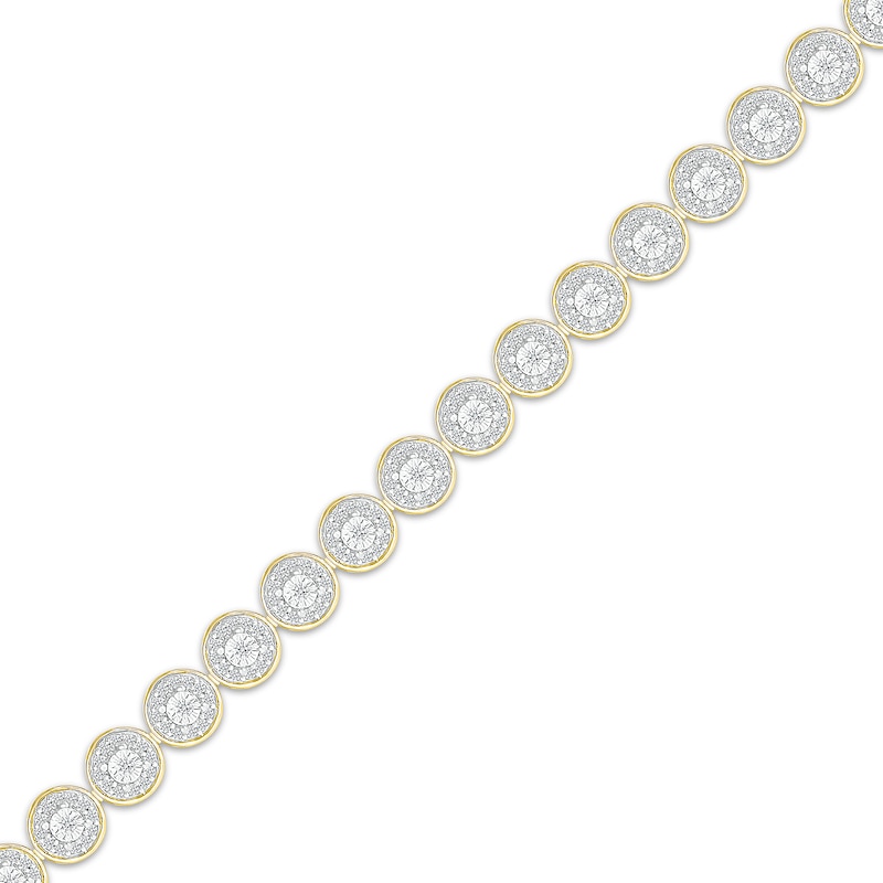 Diamond Bracelet 1 ct tw Round-cut 10K Yellow Gold 7.25"