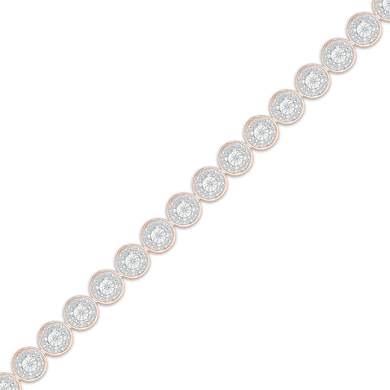 Main Image 2 of Diamond Bracelet 1 ct tw Round-cut 10K Rose Gold 7.25&quot;