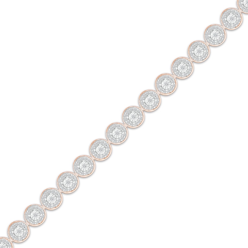 Diamond Bracelet 1 ct tw Round-cut 10K Rose Gold 7.25"