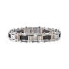 Thumbnail Image 1 of Men's Diamond Bracelet Stainless Steel & Black Carbon Fiber 8.5&quot;