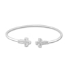 Thumbnail Image 1 of Diamond Cross Cuff Bracelet 1/10 ct tw Sterling Silver