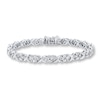 Diamond Bracelet 3 ct tw Round-cut 10K White Gold 7"