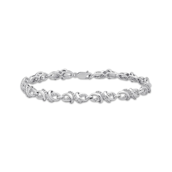 Diamond Bracelet 1/10 ct tw Round-cut Sterling Silver