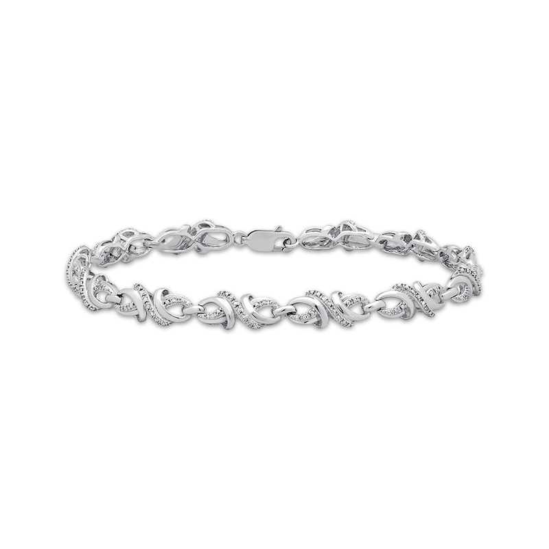 Diamond Bracelet 1/10 ct tw Round-cut Sterling Silver
