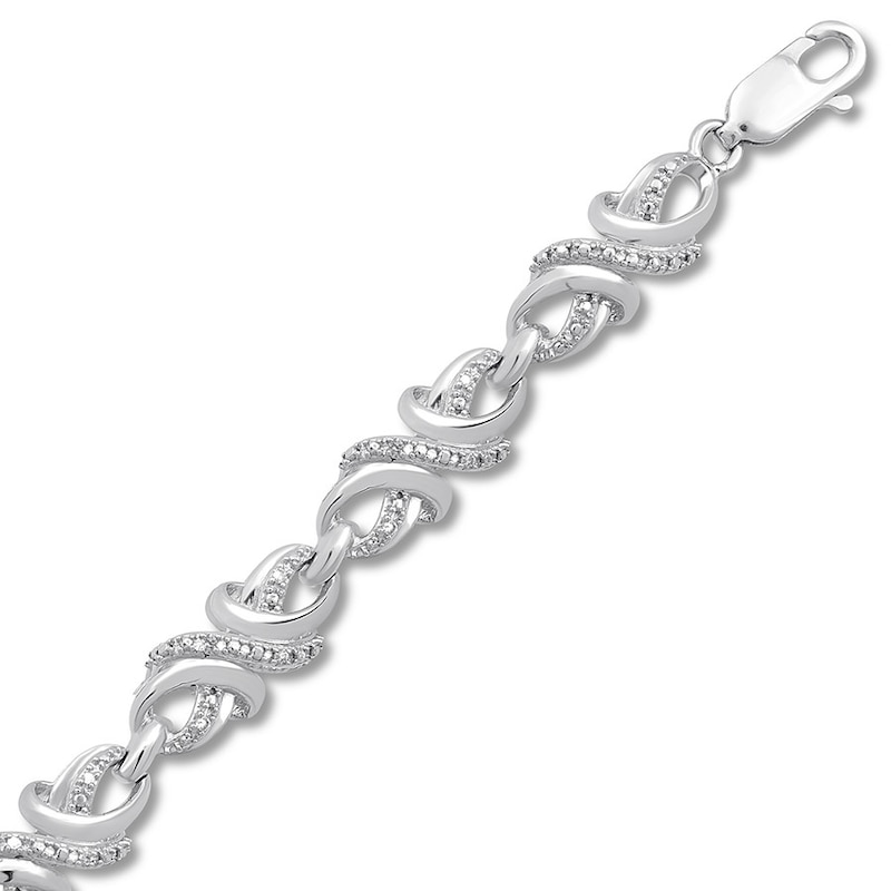 Diamond Bracelet 1/10 ct tw Round-cut Sterling Silver