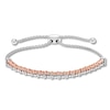 Thumbnail Image 1 of Diamond Bolo Bracelet 1/3 ct Sterling Silver & 10K Rose Gold 9.5&quot;