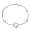 Thumbnail Image 0 of Diamond Heart Bracelet 1/10 ct tw Round-cut Sterling Silver 7.5"