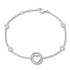 Thumbnail Image 1 of Diamond Heart Bracelet 1/10 ct tw Round-cut Sterling Silver 7.5&quot;