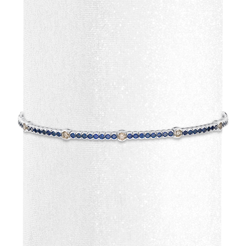 Main Image 2 of Le Vian Sapphire & 3/8 ct tw Diamond Bolo Bracelet 14K Vanilla Gold
