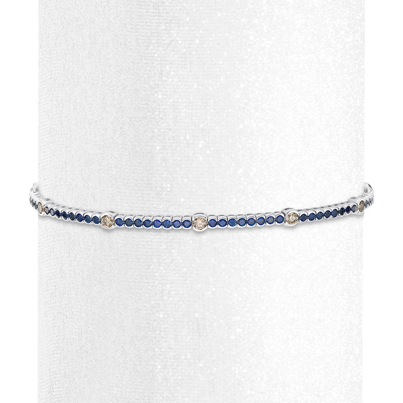 Le Vian Sapphire & 3/8 ct tw Diamond Bolo Bracelet 14K Vanilla Gold