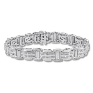 Men's Diamond Bracelet 1/2 ct tw Round-cut Sterling Silver | Kay