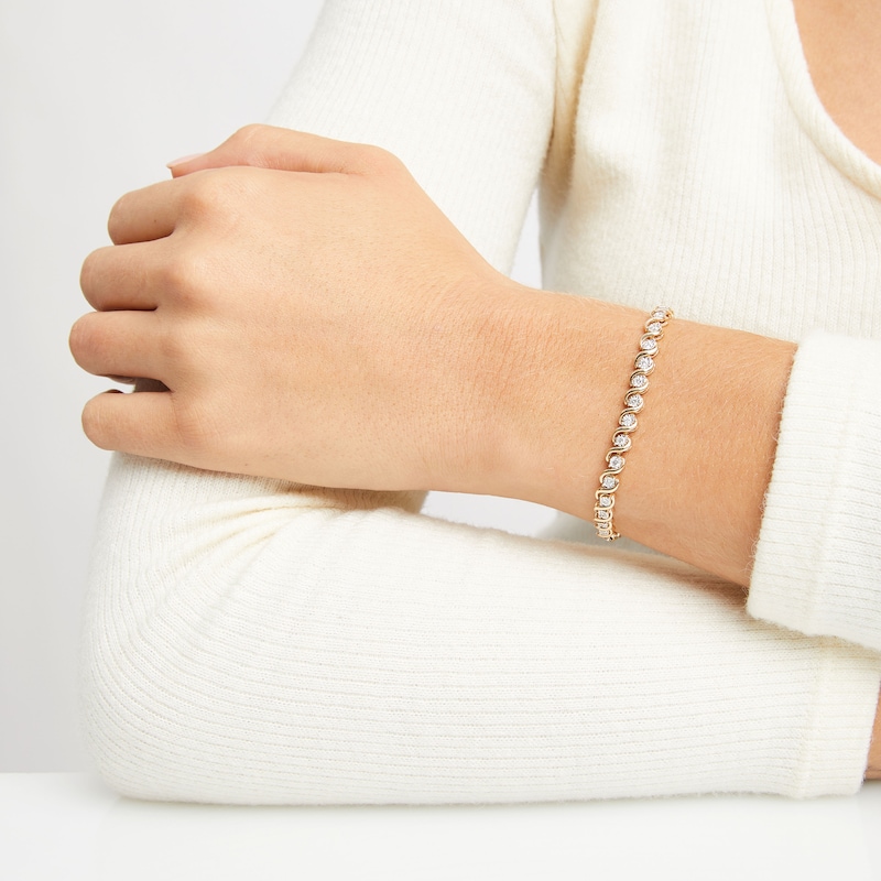 Main Image 2 of Diamond Bolo Bracelet 1/5 ct tw Round-cut Sterling Silver